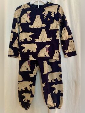 Baby GAP Navy Polar Bear Print Sweatsuit Set Size 6 Years